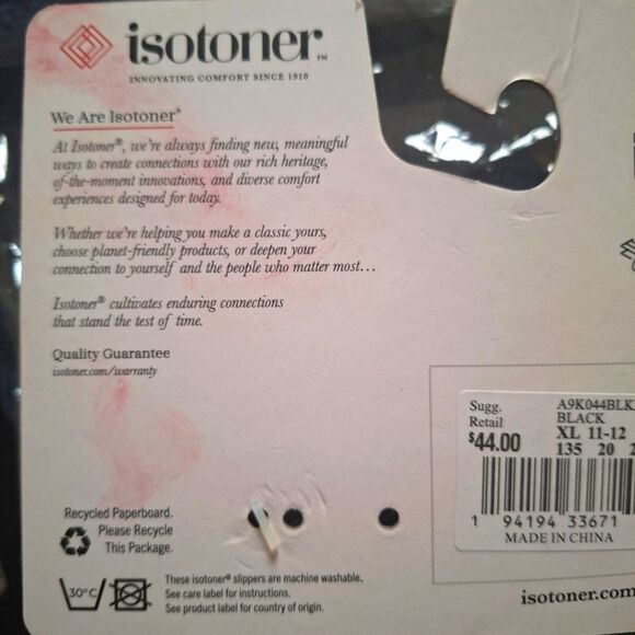 Isotoner Men's Black Loafers Gel Infused Memory Foam Indoor Outdoor XL 11 - 12 - Picture 8 of 10